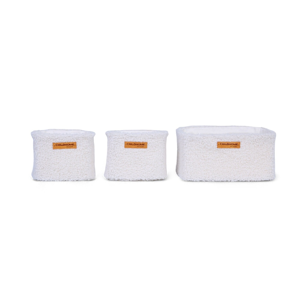 Lot de 3 boîtes de rangements - Childhome - Teddy Ecru 