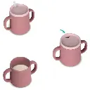 Tasse d’apprentissage avec paille - Tum Tum - Ourson rose