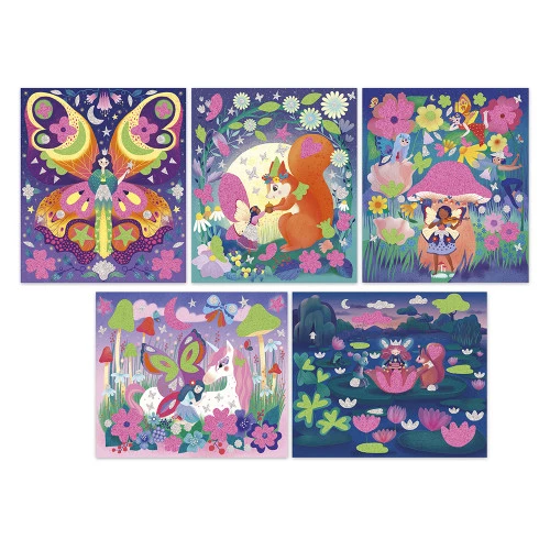  Kit Créatif - Janod - Stickers Mousse Sables Fluo Amis de la Forêt