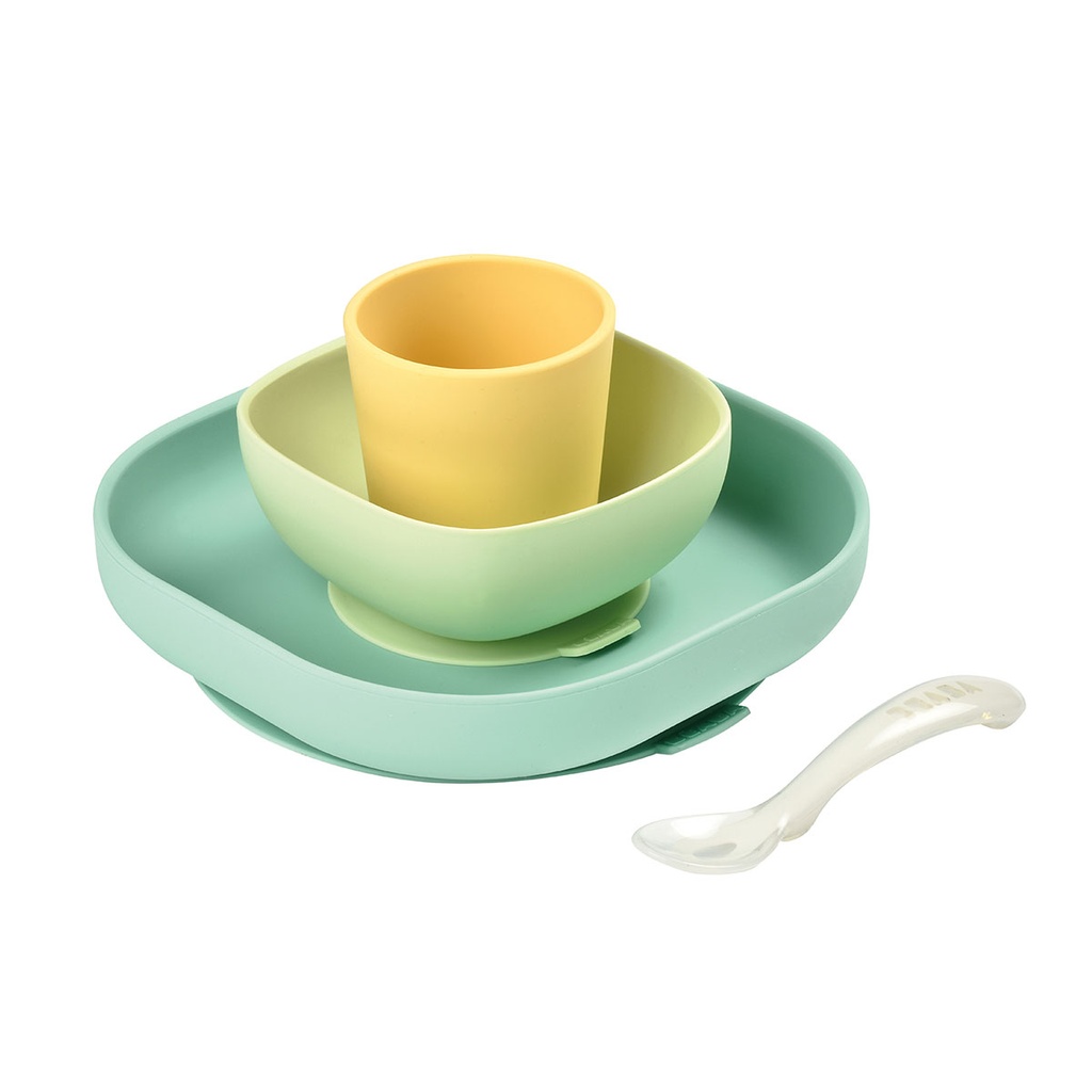 Coffret repas silicone - Beaba - jaune
