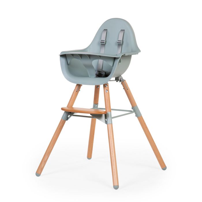 Chaise haute réglable en hauteur - Childhome - Evolu naturel menthe
