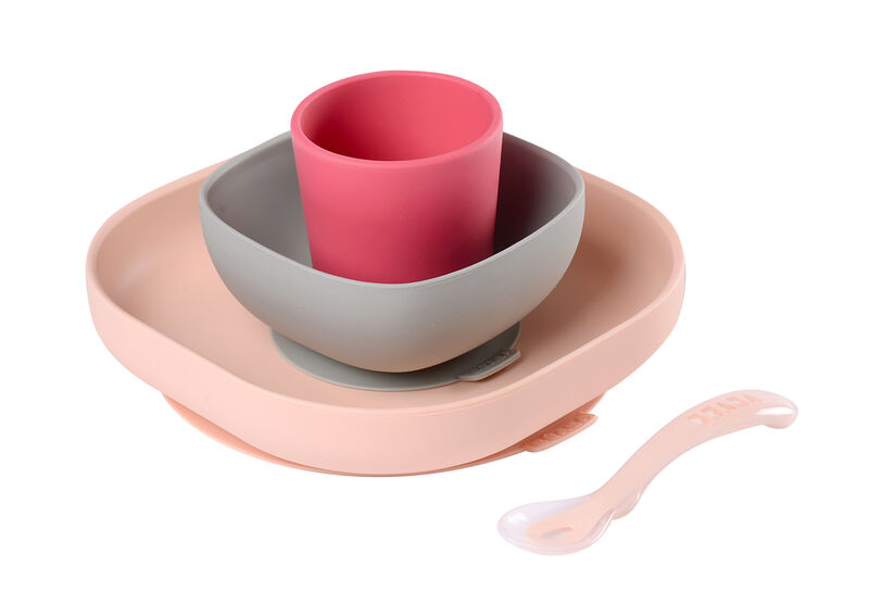 Coffret repas silicone - Beaba - pink