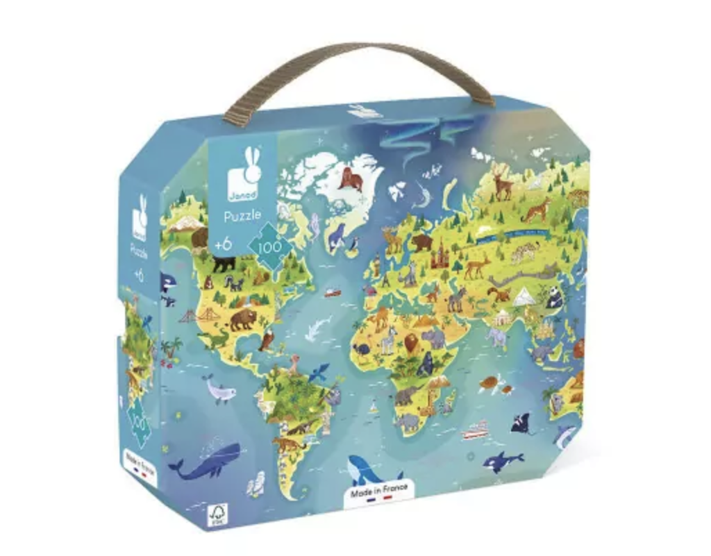 Puzzle - Janod - Carte du monde (100 pièces)
