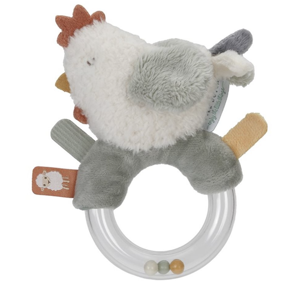 [8713291888142] Anneau hochet - Little Dutch -  Poulet Little Farm 