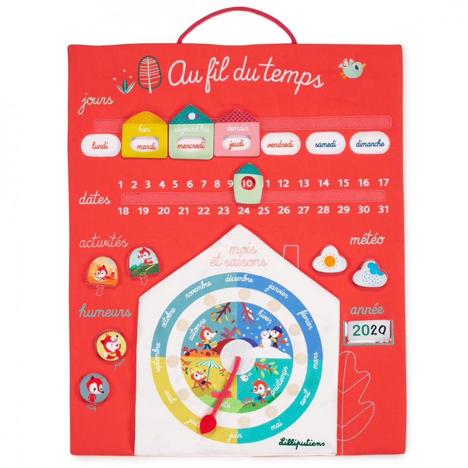 Calendrier - Lilliputiens - Au fil du temps (corail) 