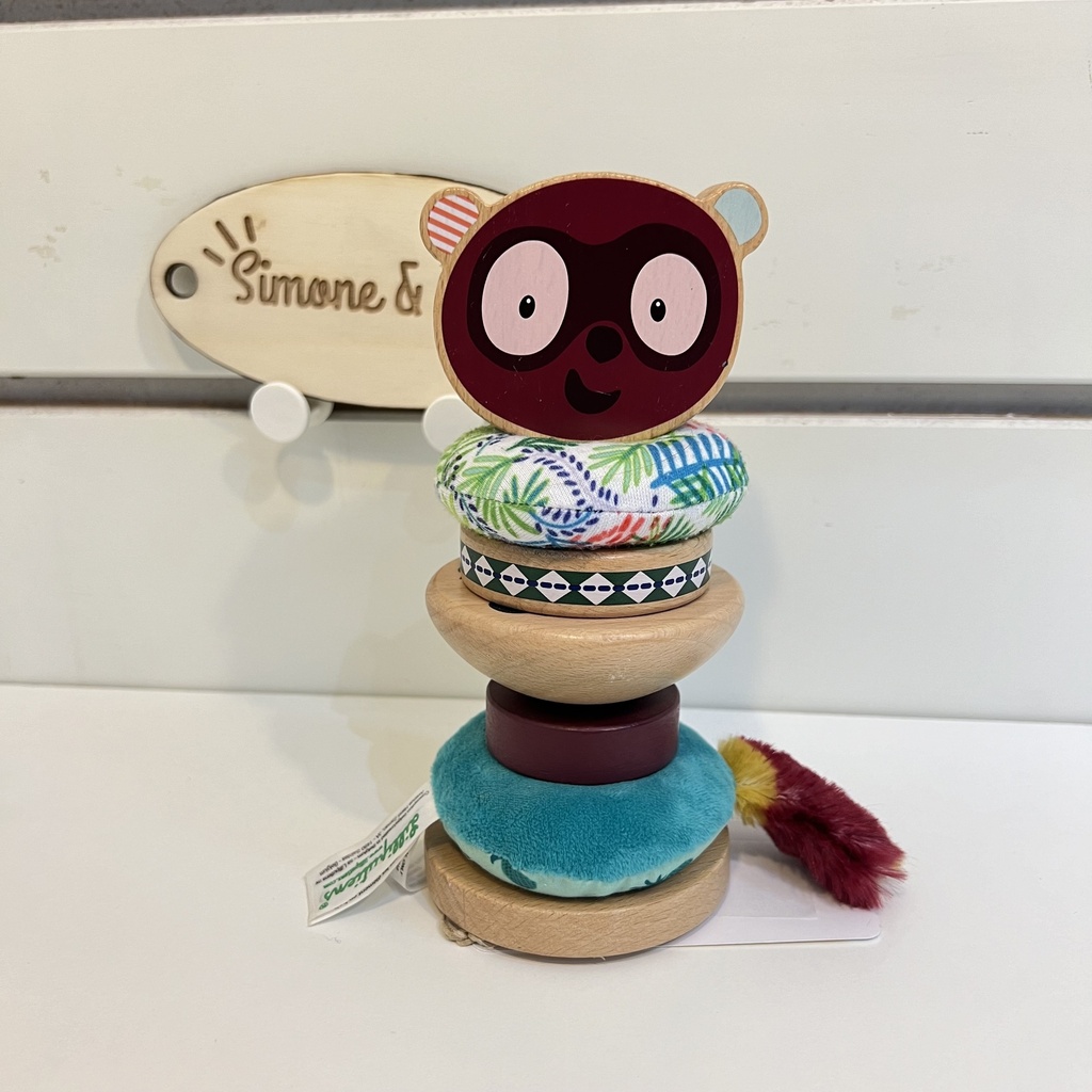 [B01407] Pyramide à empiler - Lilliputiens - Georges le Lémurien