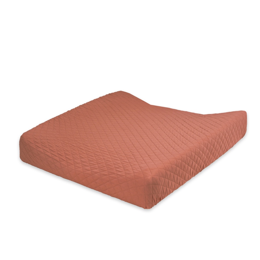 [300QUILT47QU] Housse coussin à langer - Bemini - 50x75cm terracotta pady quilted jersey