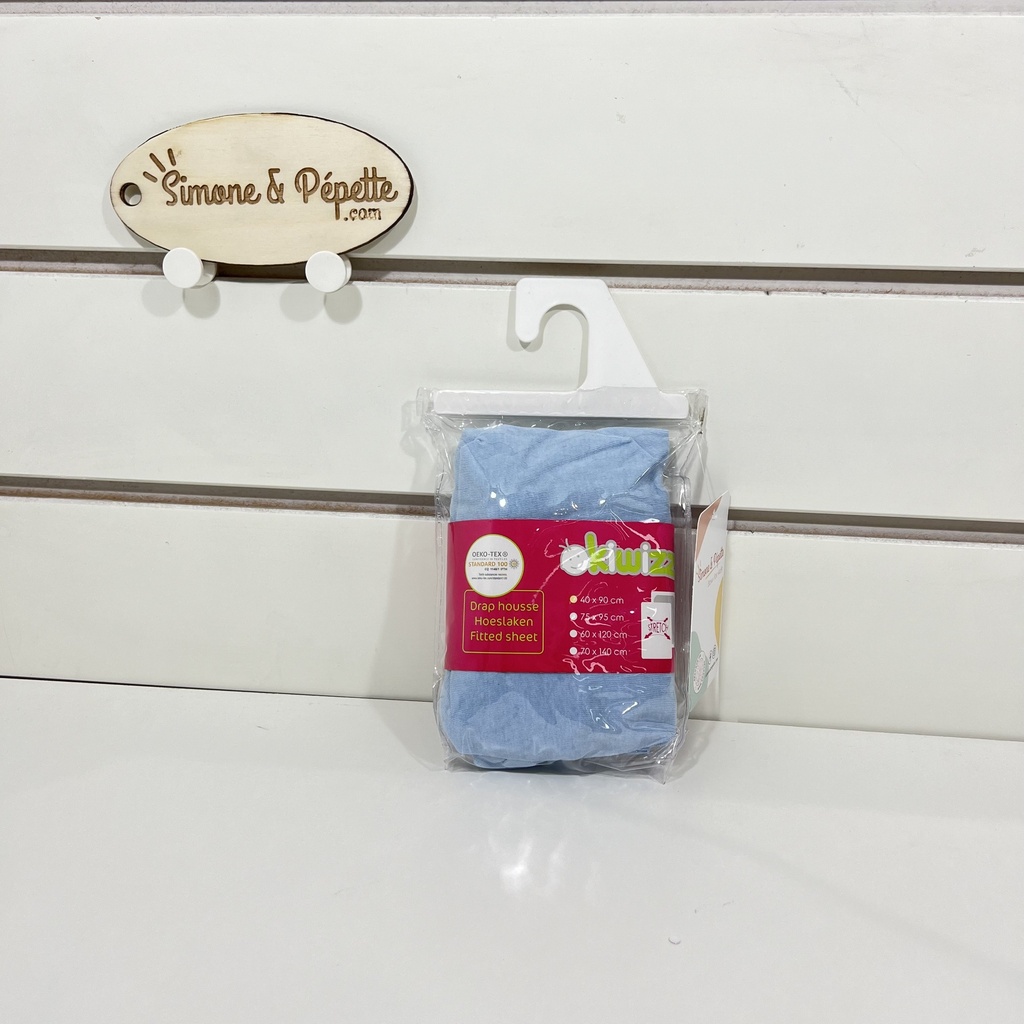 Drap housse berceau - kiwizz - 40x90 bleu