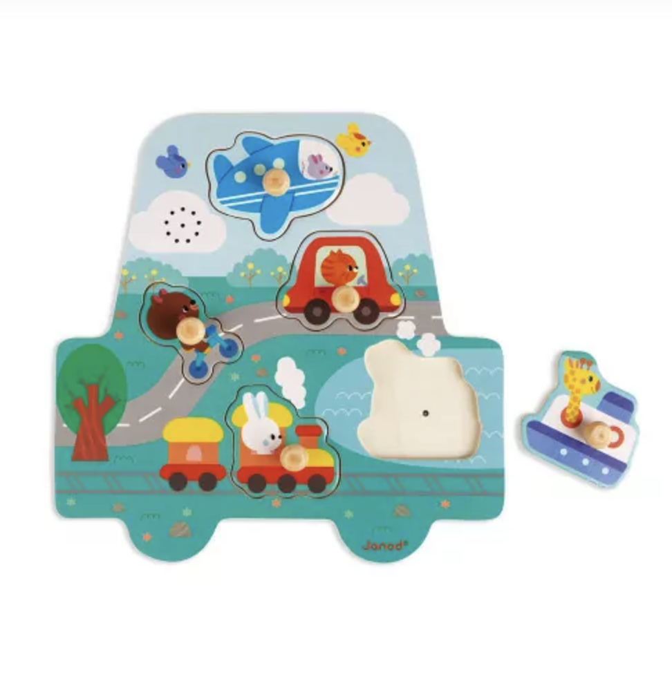 Puzzle musical en bois - Janod - Les petits bolides