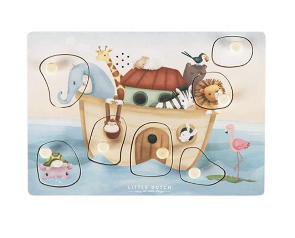 [8713291770560] Puzzle sonore en bois - Little Dutch - Arche de Noé
