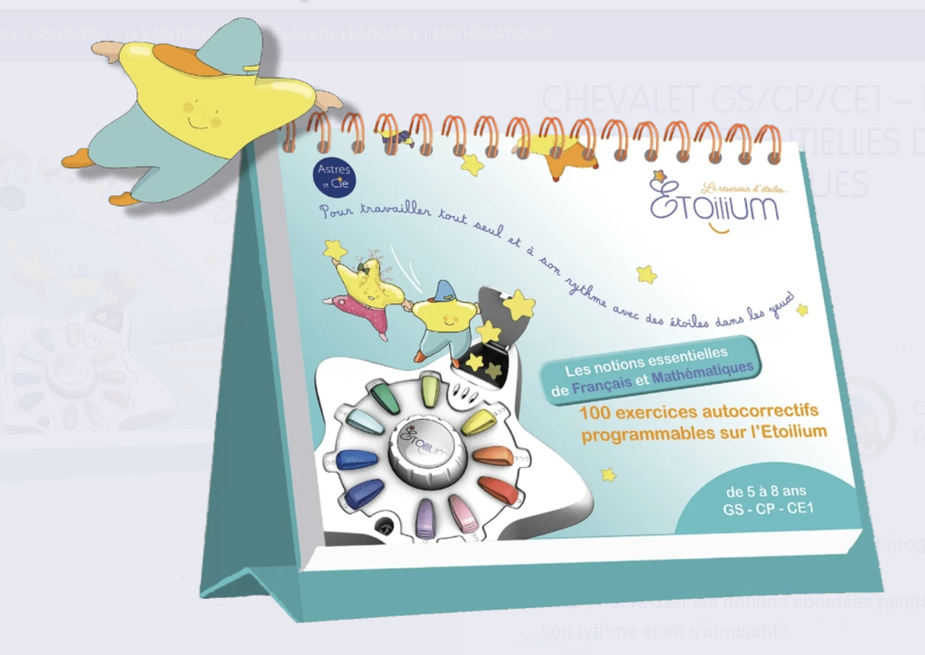 Jeu pédagogique - Astres & Cie - Chevalet notion essentielles de français et mathématiques 5/8 ans (pour Etoilium) 