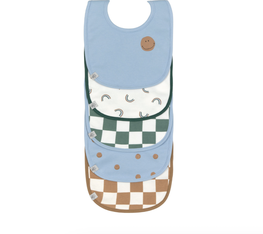 Bavoirs imperméables (lot de 5) - Lässig -  Happy Rascals Smile Sky blue