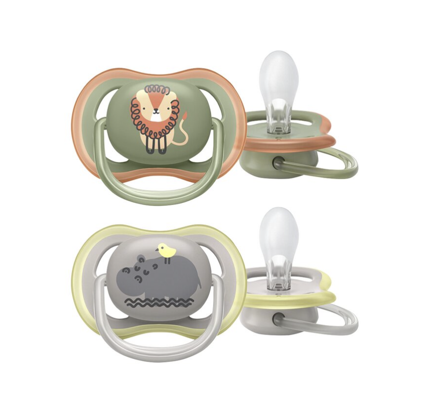 Sucettes 6+ - Avent - Ultra air lion/hippo