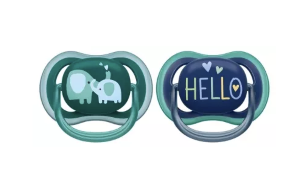 Sucettes 18+ - Avent - Ultra air éléphant vert/bleu