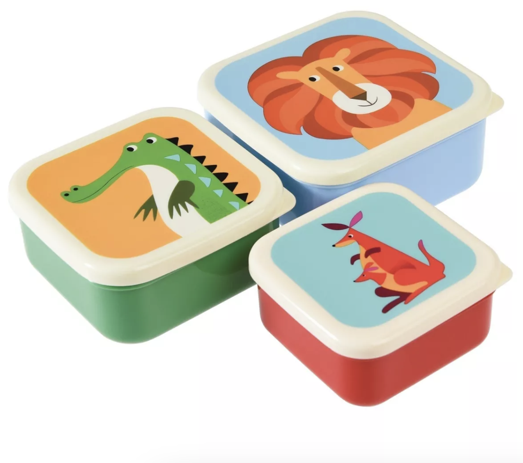 Lot de 3 boîtes à gouter - Rex London - Animaux colorés