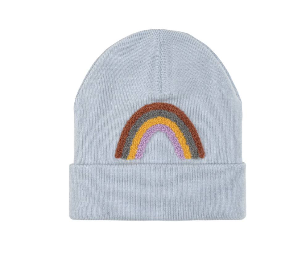 Bonnet Merino - Lässig - Rainbow light blue 1-3 ans