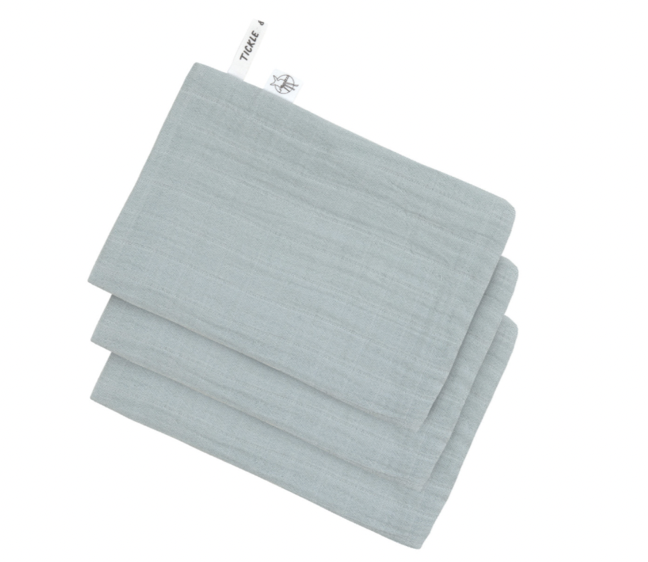 Lot de 3 gants de toilette - Lässig - bleu poudré