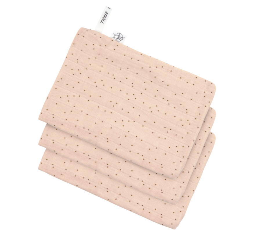 Lot de 3 gants de toilette - Lässig - Pois pêche