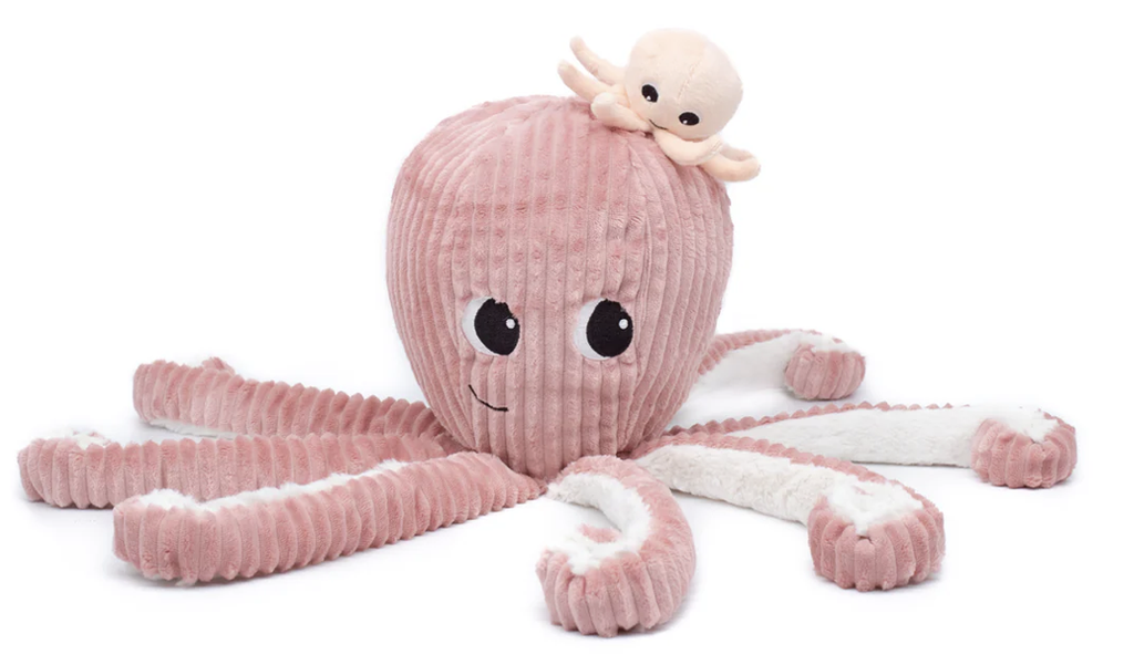 Peluche - Déglingos - Pieuvre Filou et son bébé Rose 45cm 