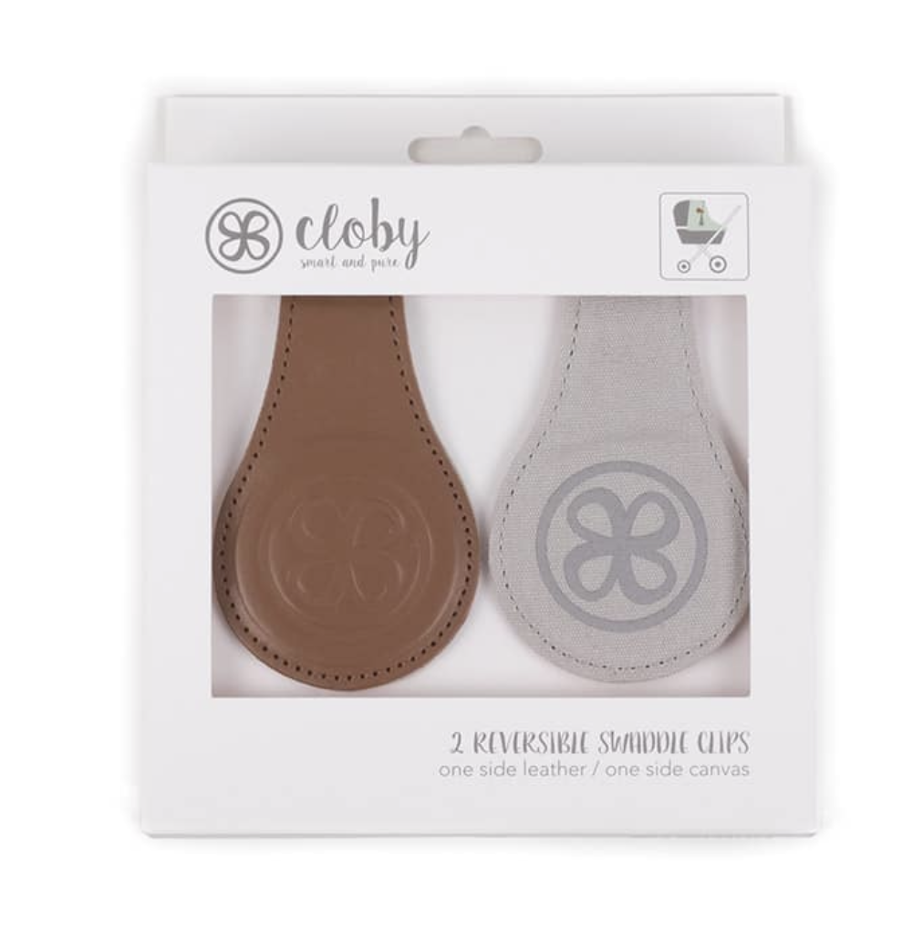 Clips magnétiques en cuir - Cloby - Brown/grey 