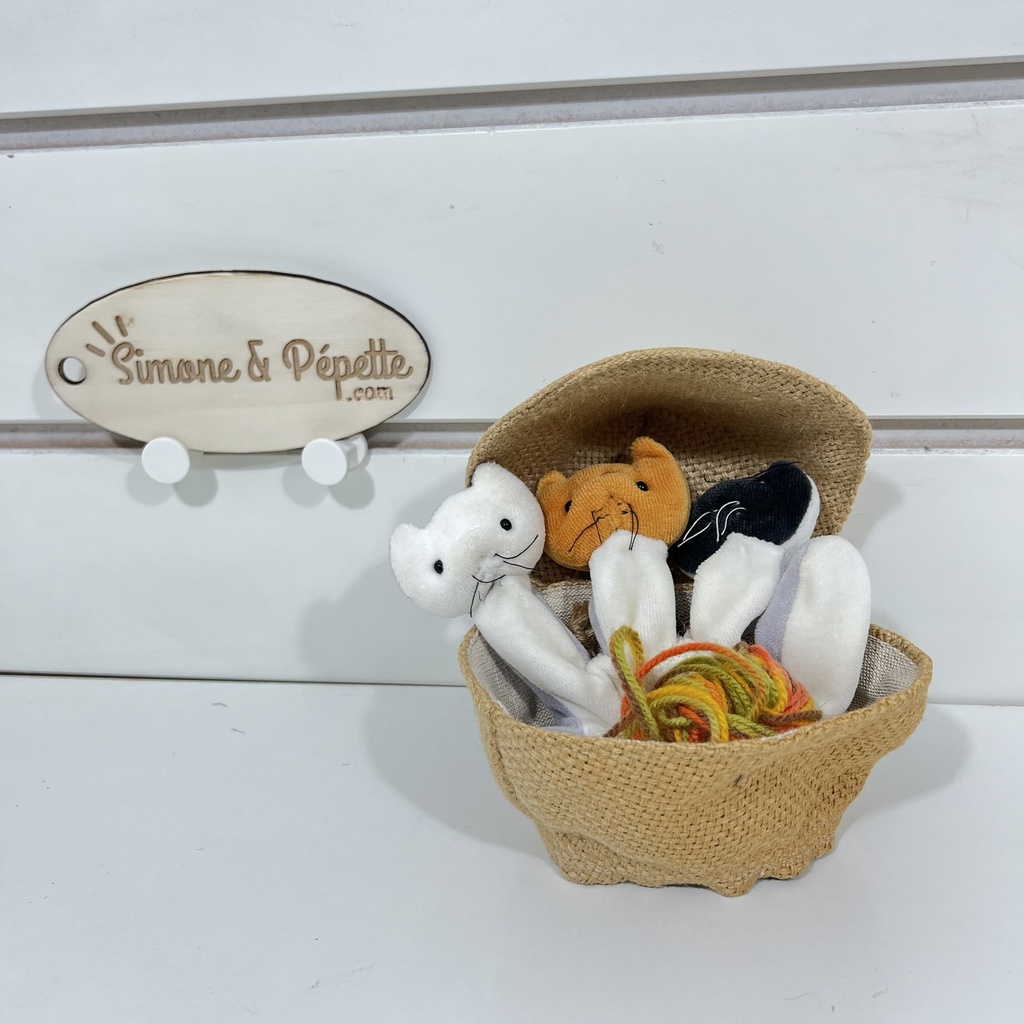 Marionnettes à main - Chats dans un panier
