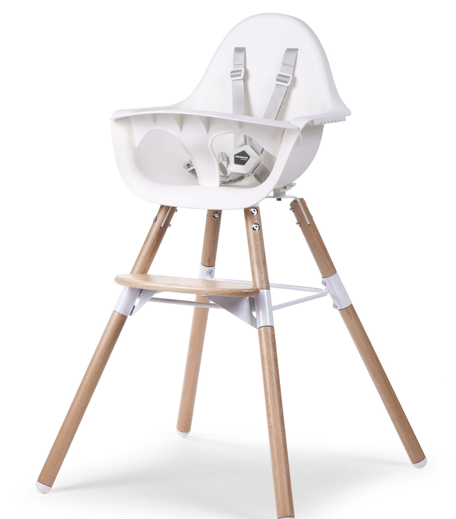 Chaise haute réglable en hauteur - Childhome - Evolu naturel blanc