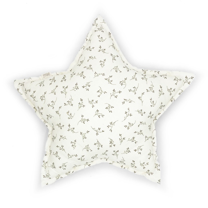 Coussin - Baby shower - Star olive bloom