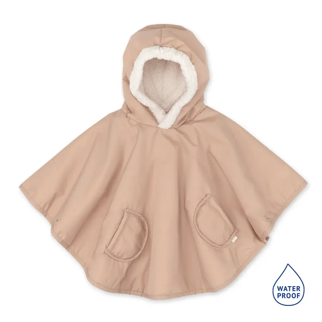 Poncho de voyage -Bemini - 9-36m Natural WATERPROOF + TEDDY