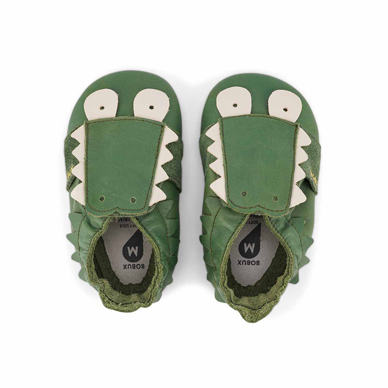 Chaussons en cuir - BOBUX - Soft Sole Snap Slippers Olive Taille L
