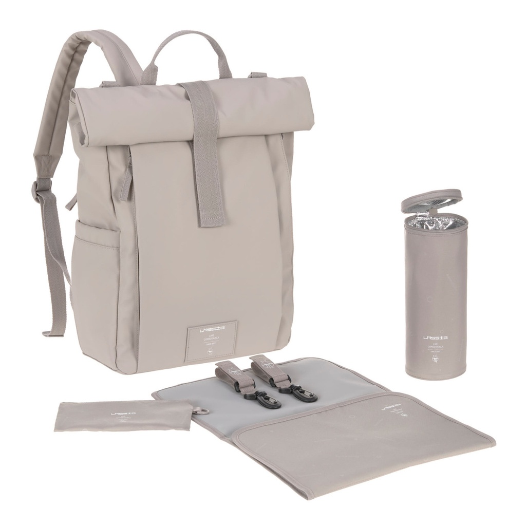 Sac à dos à langer - Lässig - Rolltop up, taupe