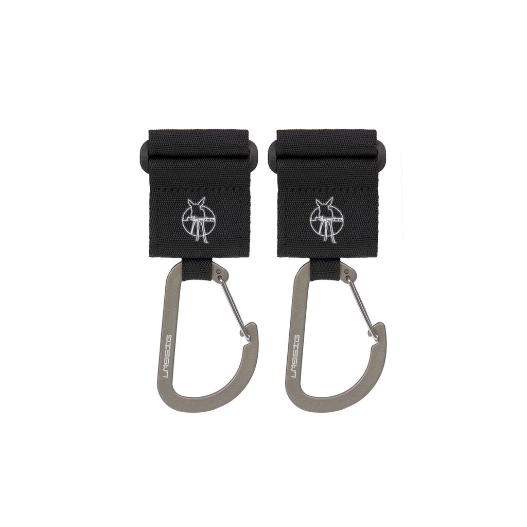 attaches poussette avec mousqueton - LÄSSIG - noir