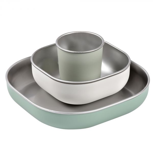 Coffret repas inox - Beaba - sage green 
