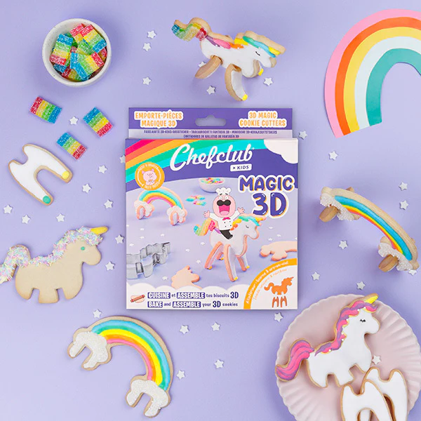 Emporte-pièces - Chef club kids - Licorne & Arc-en-Ciel 3D