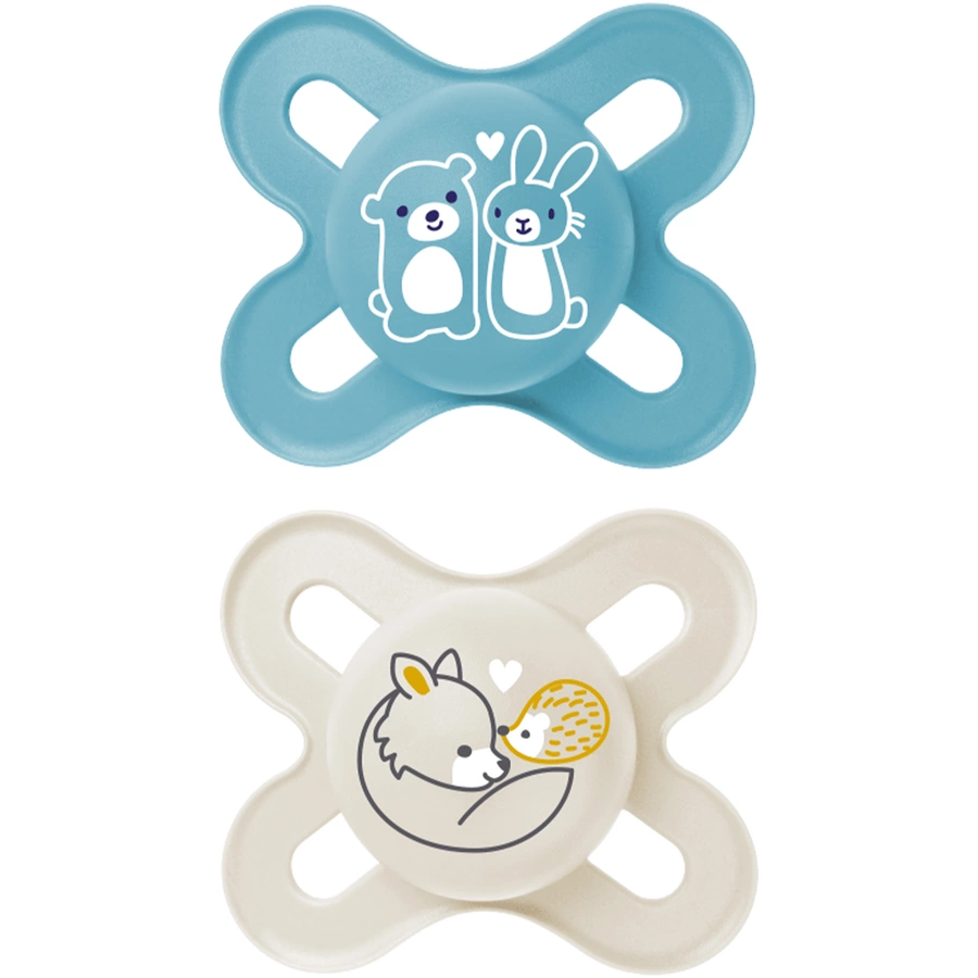 Lot de 2 sucettes - MAM - + 0 mois Original Start bleu/beige
