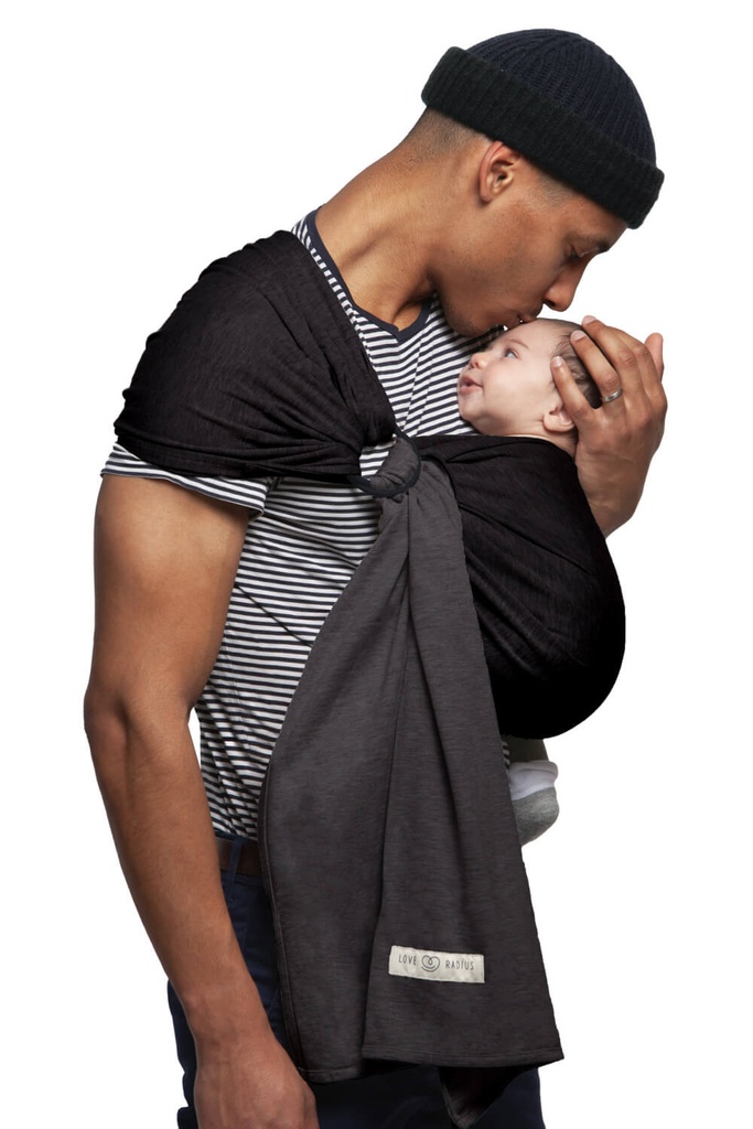 Echarpe de portage - Love Radius - Sans Nœud Anthracite, Noir (réversible)