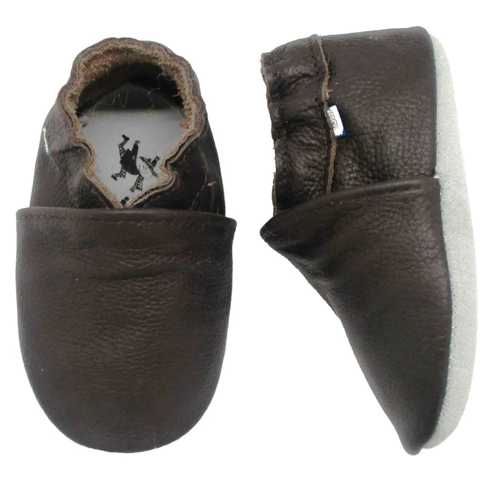 Chaussons en cuir - Stabifoot  - Brun 0/3 mois 