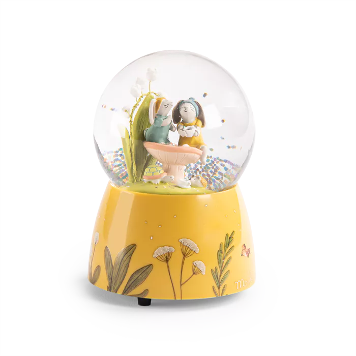 [3575676781760] Boule à neige musicale - Moulin Roty - Trois petits lapins 