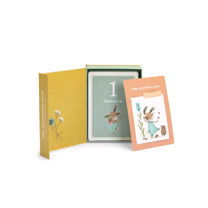 Cartes Mes 12 premiers mois - Moulin Roty - Trois petits lapins (30 cartes)