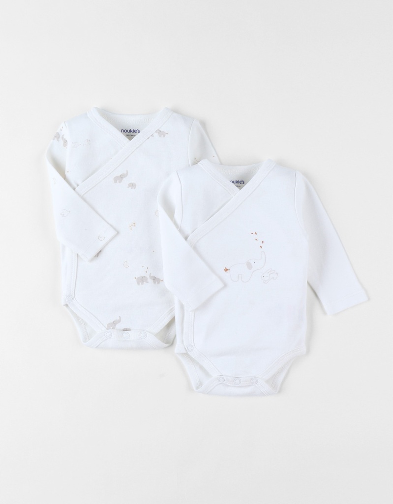 Set de 2 bodys - noukie's - jersey bio 1 mois   