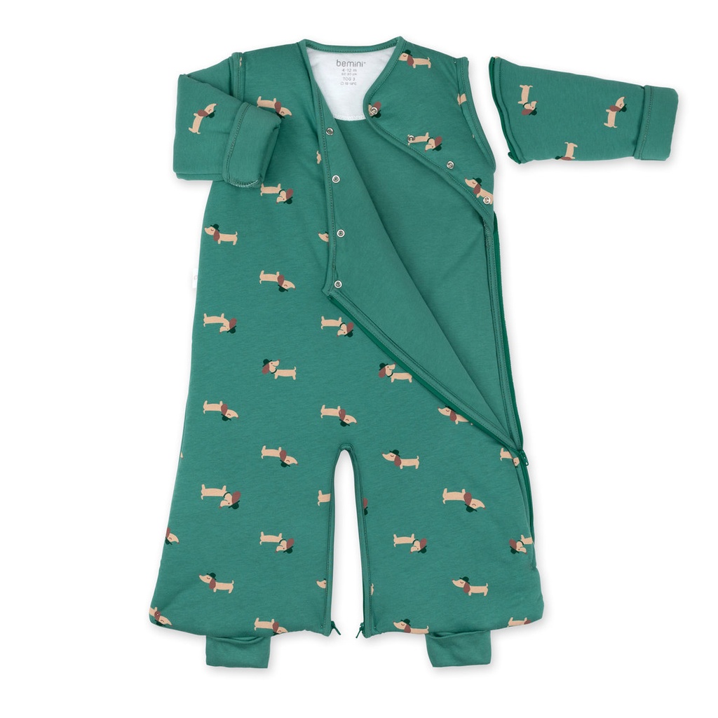 Gigoteuse Magic Bag - Bemini - 4-12m Print wouff Spinach pady jersey + jersey tog 3 