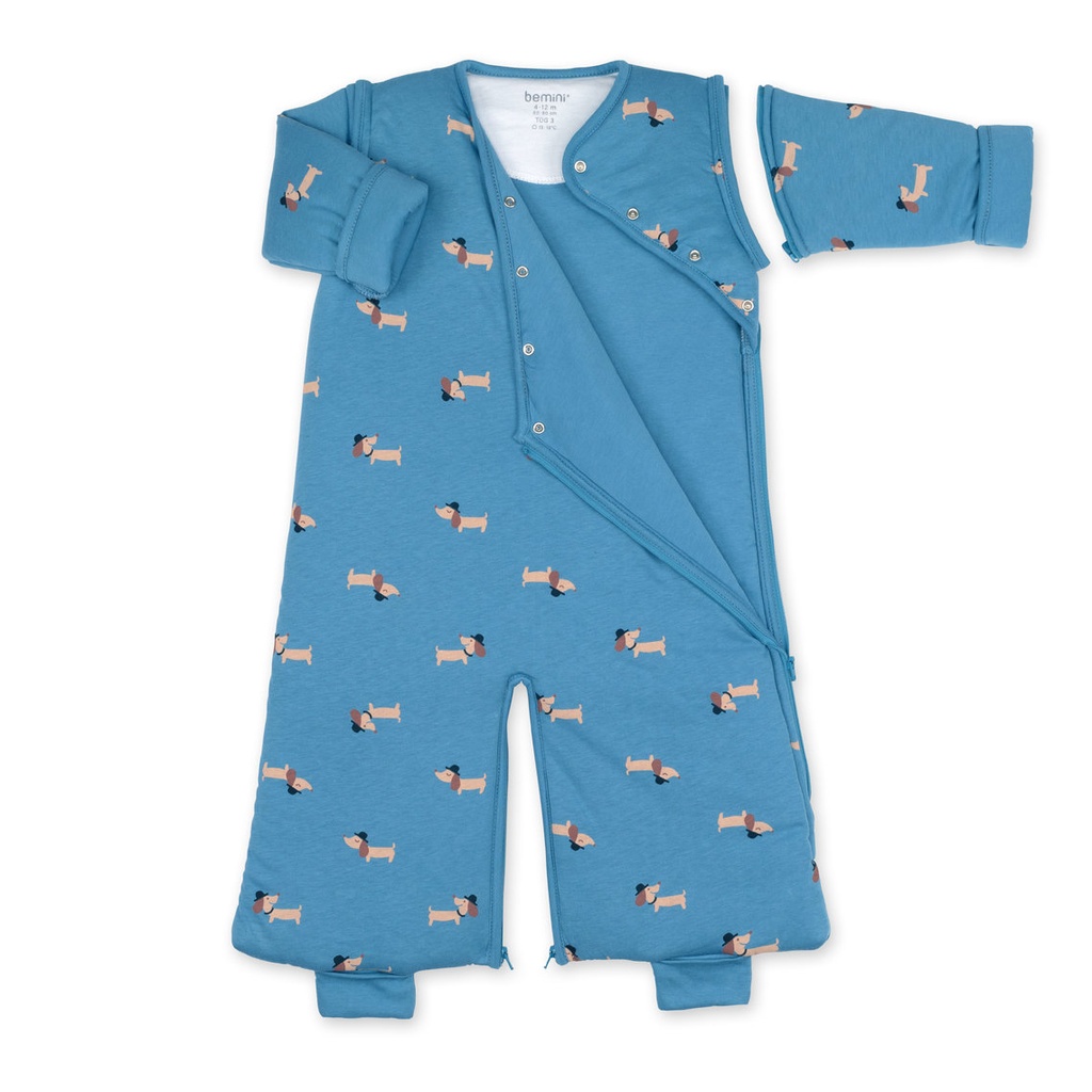 Gigoteuse Magic Bag - Bemini - 4-12m  Print wouff Turquoise pady jersey + jersey tog 3 