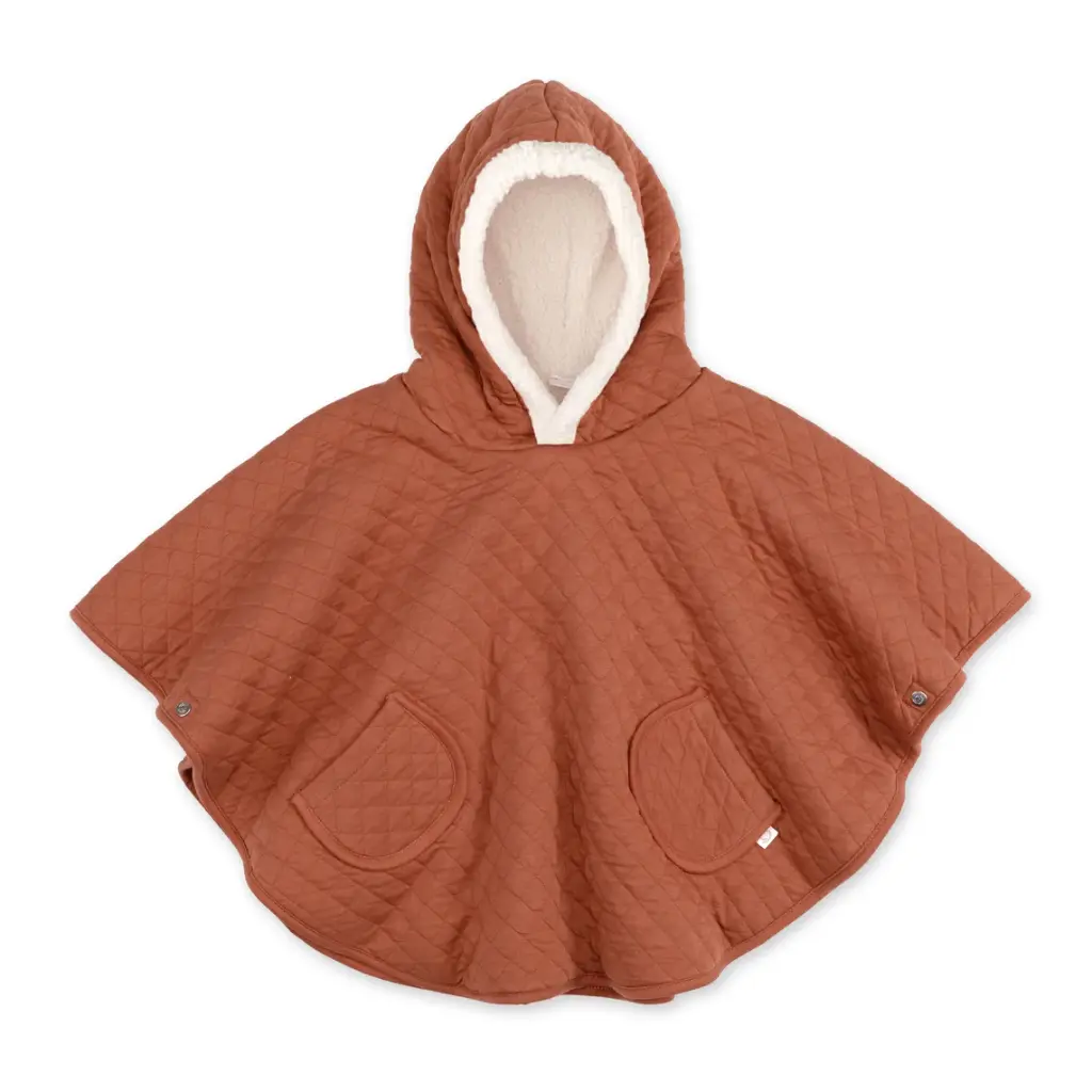 Poncho de voyage - Bemini -9-36m Brick pady quilted + teddy