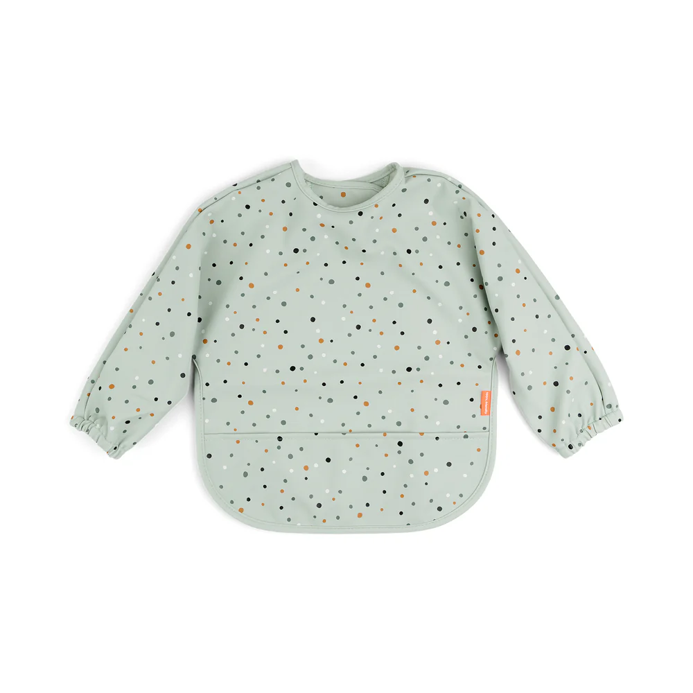 [5712643029731] Bavoir à manches - done by deer  - Happy dots - Vert