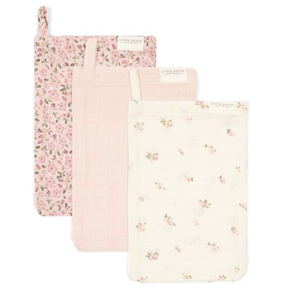 Lot de 3 gants de toilette tétras - Little dutch - Fairy garden 