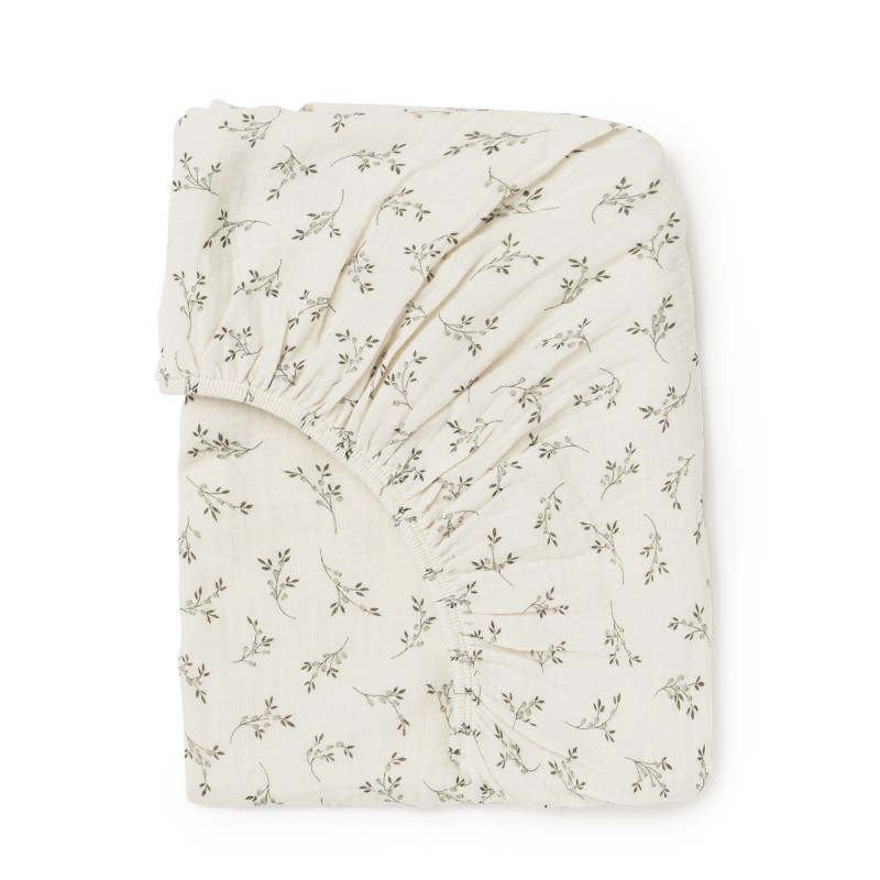 Drap housse lit - Babyshower - Olive bloom 