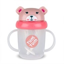 Tasse d’apprentissage avec paille lestée - Tum Tum - Ourson rose