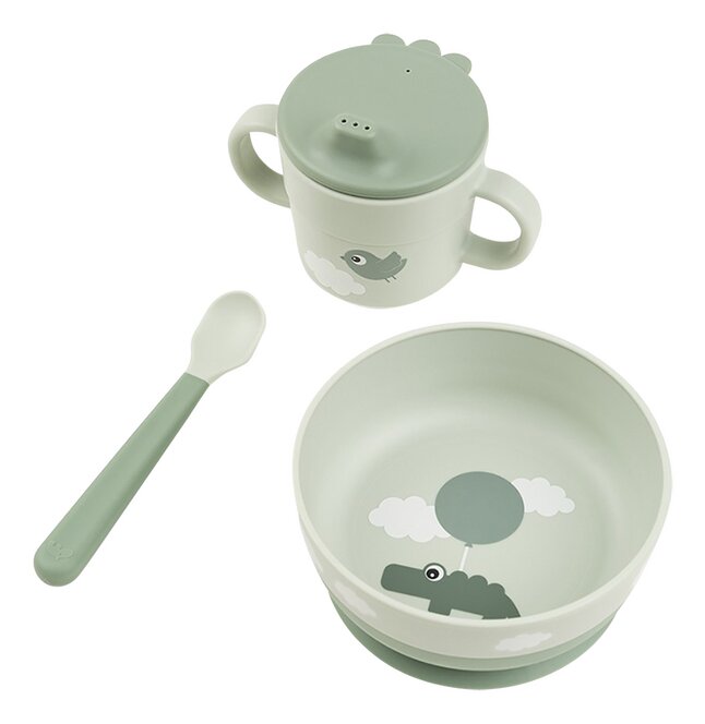 [5712643051312] Coffret repas - done by deer -  3 pièces Happy Clouds Green