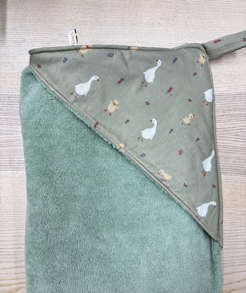 Cape de bain - Fleur de coton - Oies 90x90