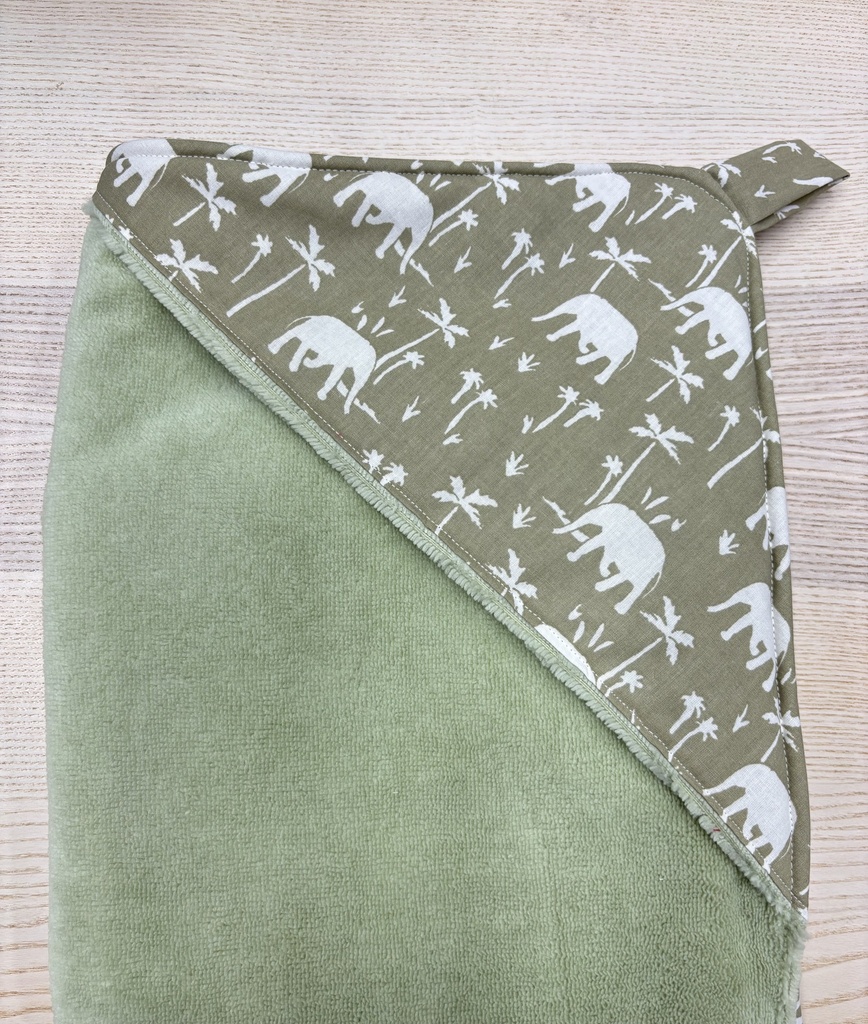 Cape de bain - Fleur de coton - Eléphants 90x90 