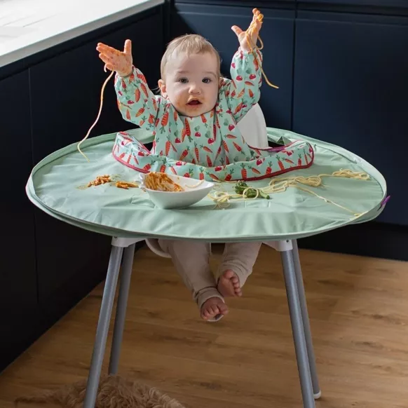 Kit Bavoir et Plateau - Tidy Tot  - Vert Sauge carotte